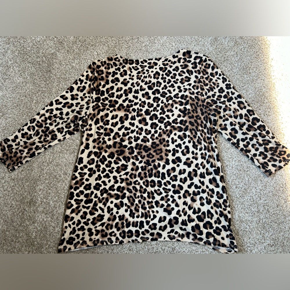 Chico's Leopard Print Long Sleeve Top - Picture 6 of 11